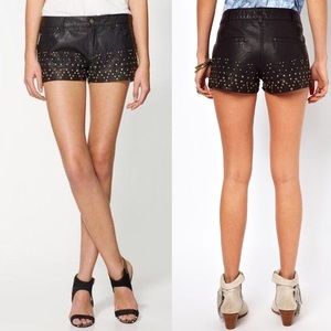 Free people faux leather pants with studs!